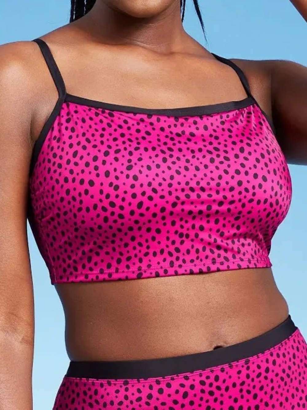 All in Motion: Sport Swim Bikini Top Longline , Pink  Size M